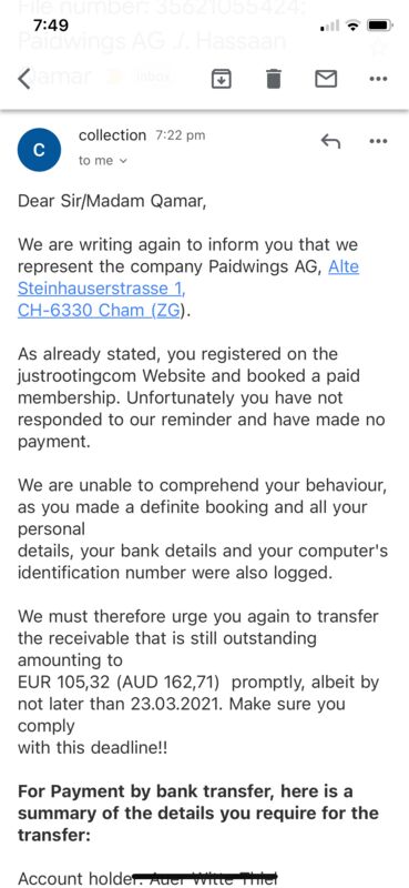 Ag adresse paidwings e mail Mon compte