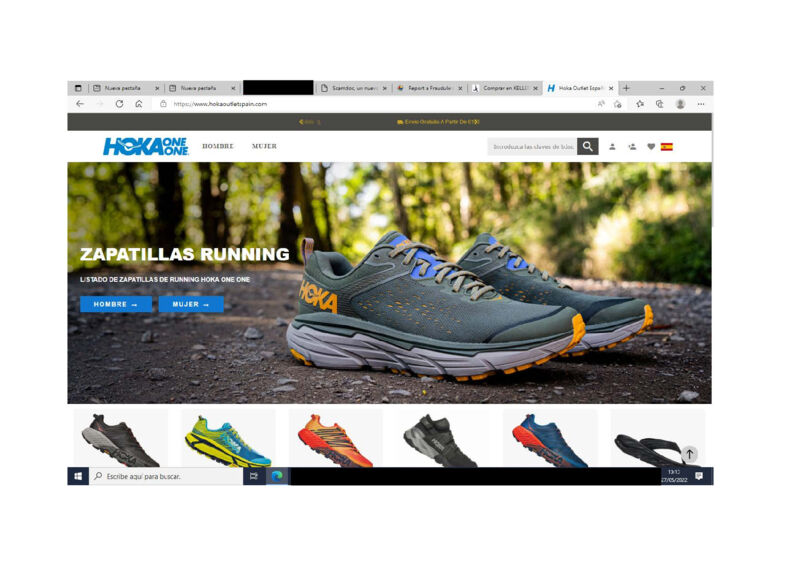 www.hokaoutletspain.com | Fraudulent website