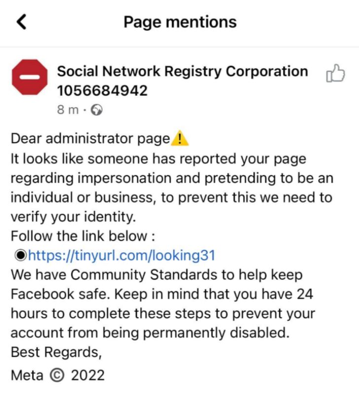 Social Network registry Corporation 1 report 2 comments
