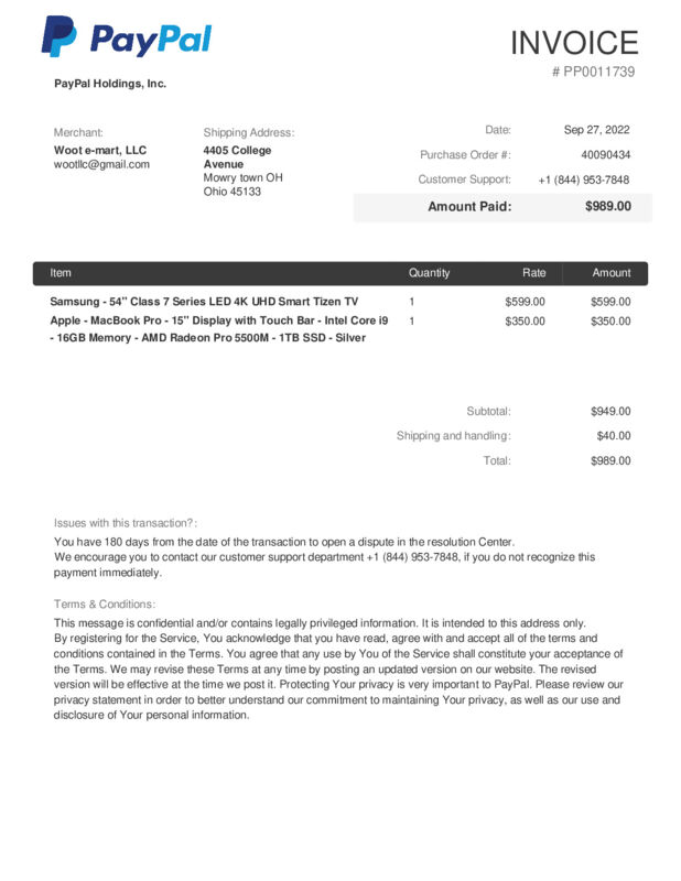 (844) 9537848 Amazon Support/Woot emart, LLC 1 report