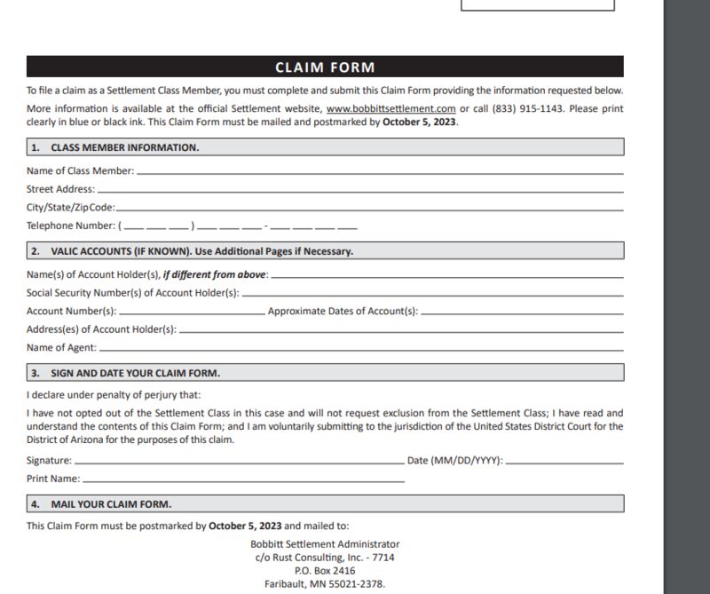 Bobbitt Settlement Administrator Valic Class Action Lawsuit Phishing