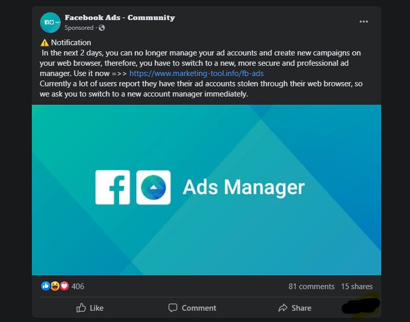 Marketing tool info meta ads manager 1 report