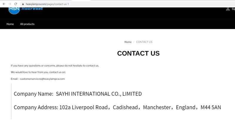 heavylampca.com | customerservices@heavylampca.com | Fraudulent website