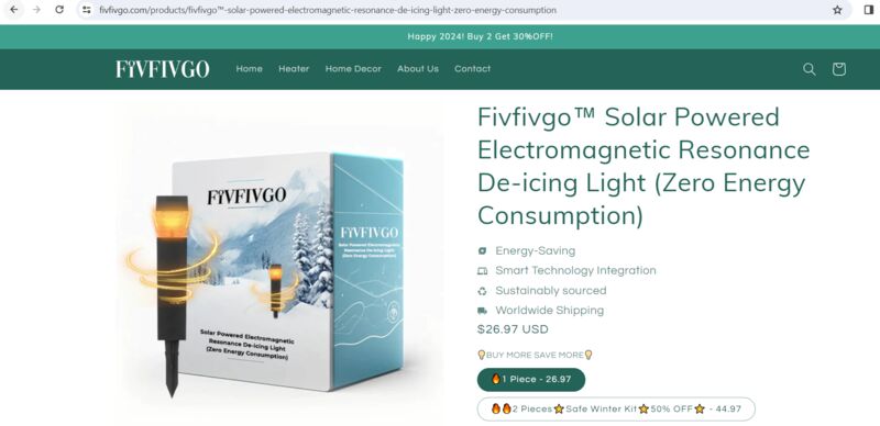 Fivfivgo™ Solar Powered Electromagnetic Resonance De-icing Light (Zero  Energy Consumption)